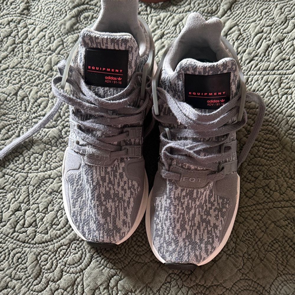 adidas Grey Knit EQT Lifestyle Sneakers